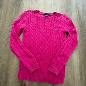 Ralph Lauren pink cableknit sweater 💗